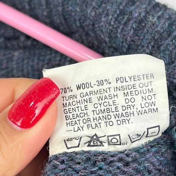 VTG Robert Bruce gray wool blend heathered button up cardigan sweater mens small - Picture 8 of 8